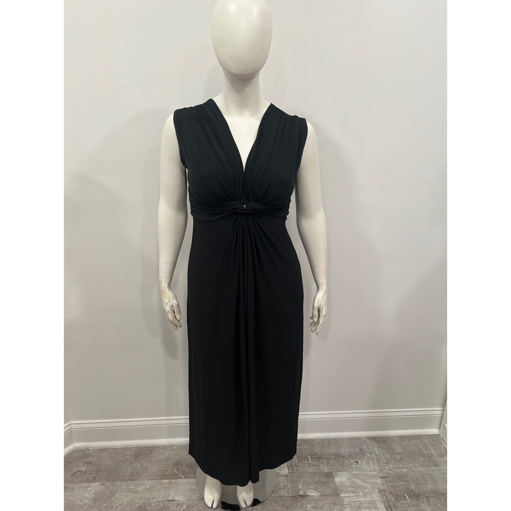 Love Squared Maxi Dress Women 1X Black New Twist Front V-Neck Summer Sundress